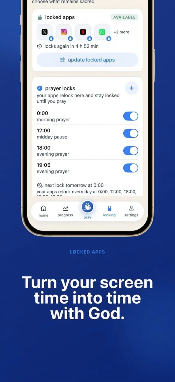 Faithlocked locked apps schedule